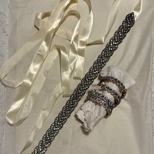 crystal ribbon belt, crystal bangle bracelet